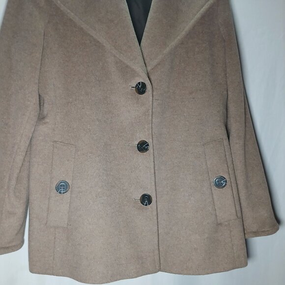 Calvin Klein Womens Wool Blend Button-Front Peacoat Petite Large Classic Warm Ou - Picture 5 of 16